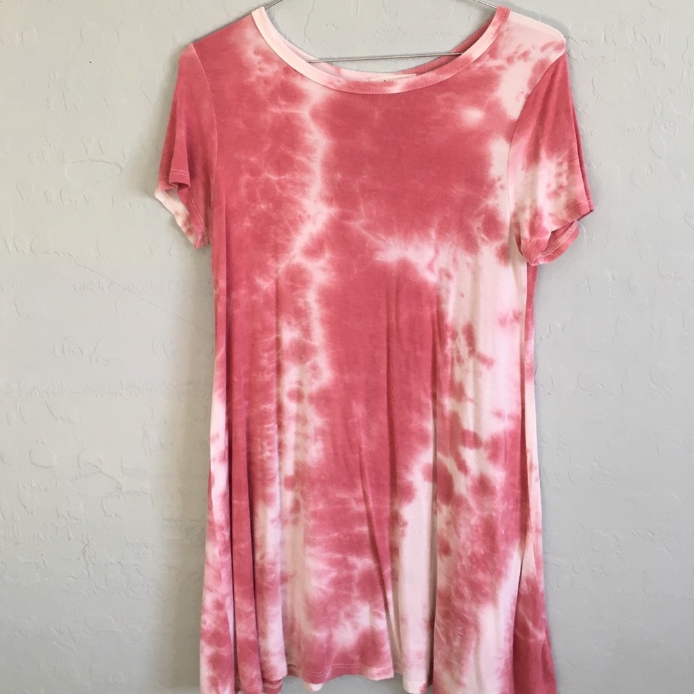 Twelve Months brand pink and white marbles dress